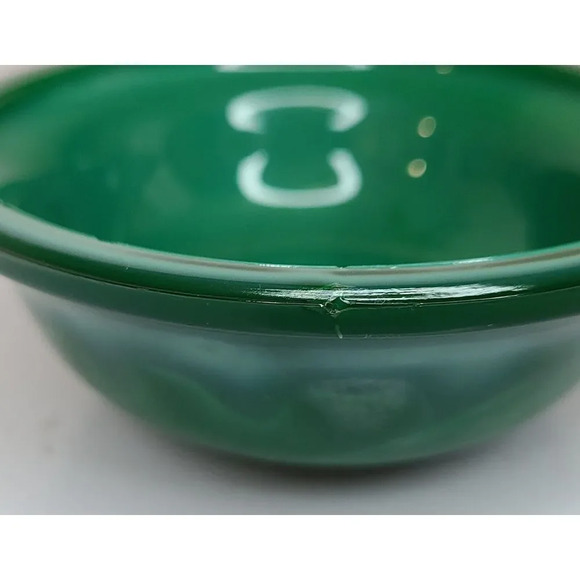 Vintage Bohemian Czech Art Deco Malachite Glass Trinket Dish by Carl Schlevogt - Picture 8 of 8